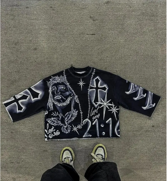 Tie Dye Graphic Tee Black