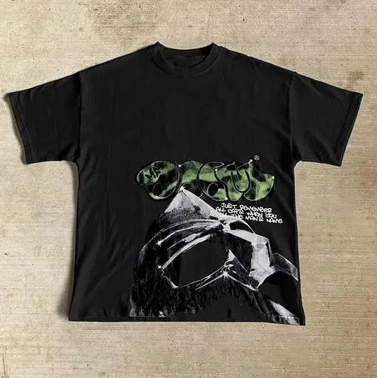 Black and Green Graphic Tee